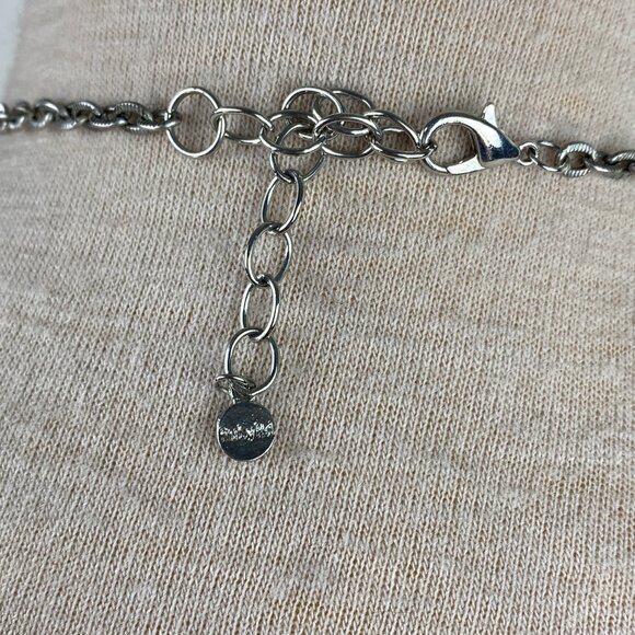 Ruby Rd Red & Silver Tone Boho Pendant Beaded Necklace 22" - Picture 7 of 7